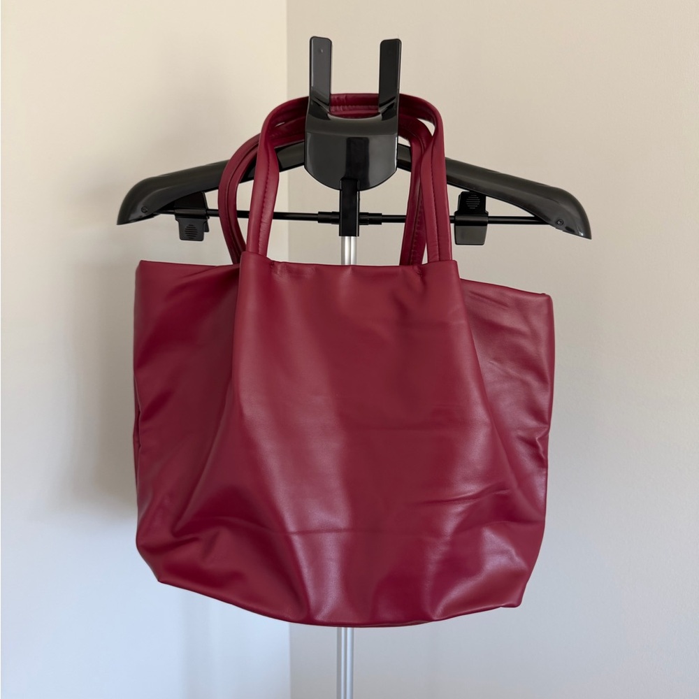 NEIMAN MARCUS | Red Tote Bag + Tiny Makeup Bag